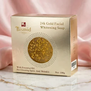 Bismid 24K Gold Facial Whitening Soap Clearing Spots & Wrinkles 150g.